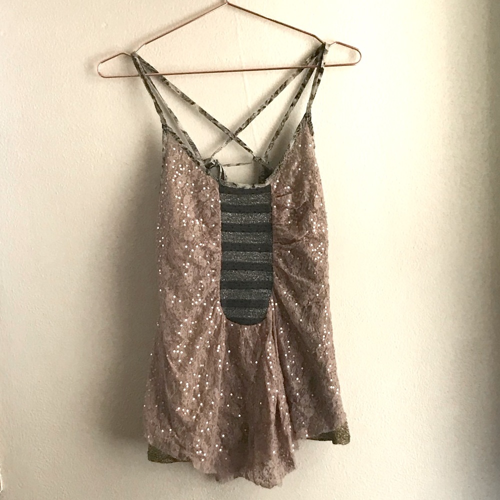 Layered Tanktop with Sequin and Pattern Mix